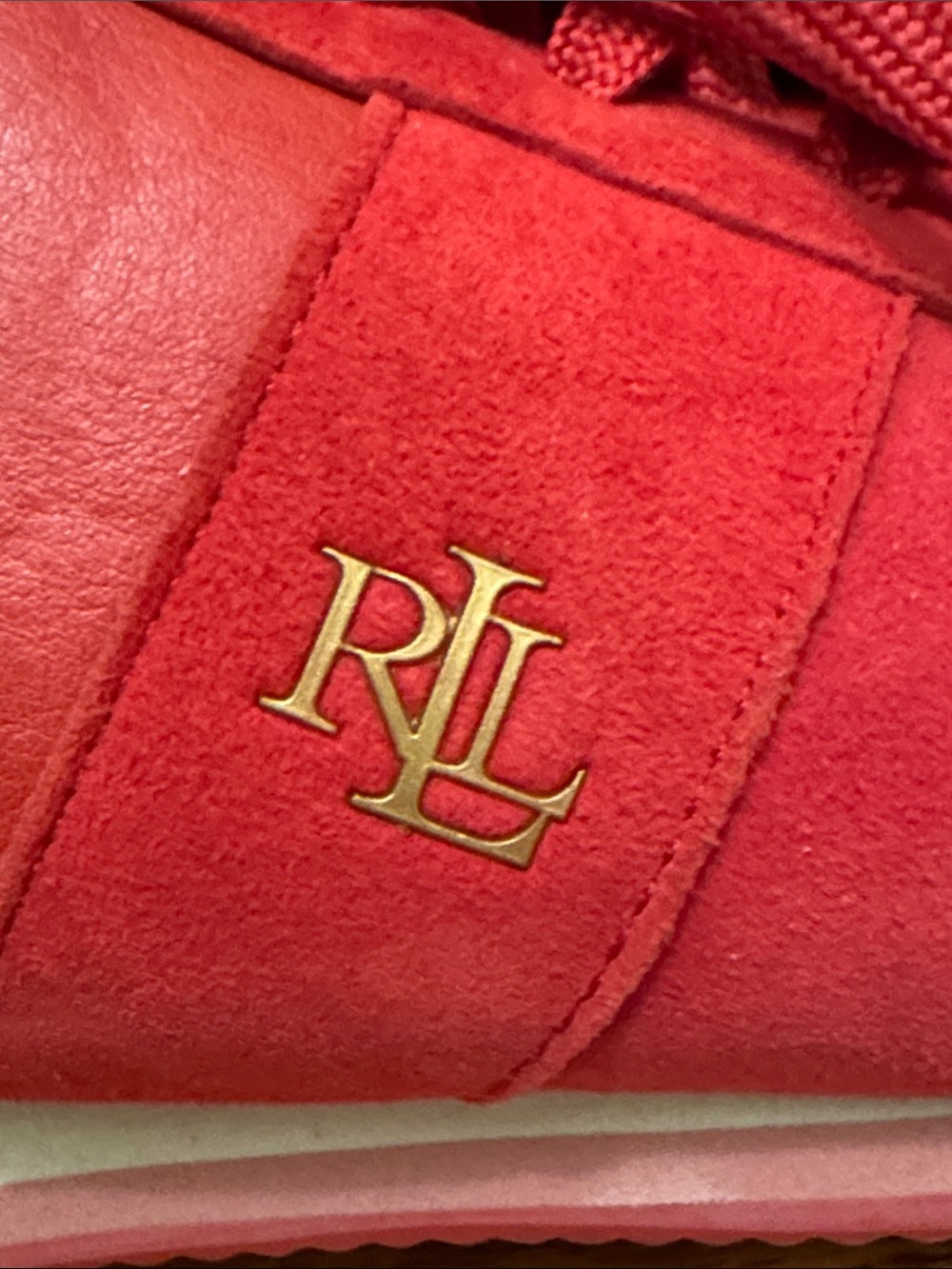 Lauren Ralph Lauren Women's Red Lace-Up Sneakers - Picture 6 of 11